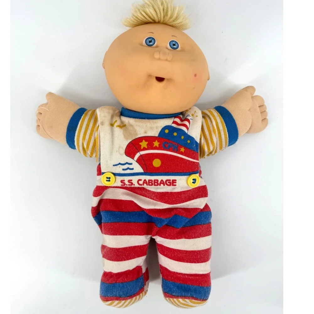Vintage 1986 Cabbage Patch Kids Doll Hasbro S.S. Cabbage Nautical Outfit Blonde